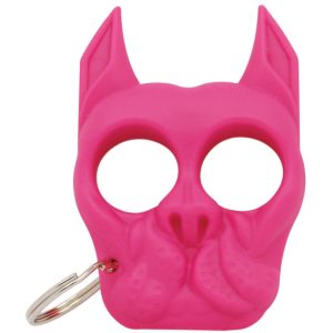 Brutus Self-Defense Bulldog Keychain – Impact-Resistant ABS Plastic, Finger-Grip Design, Pointed Ear Jabbers, Discreet Carry, Available in Black, Pink & Purple
